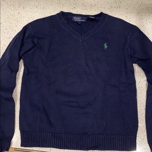 Boys Polo RL v-neck navy sweater- sz 7
